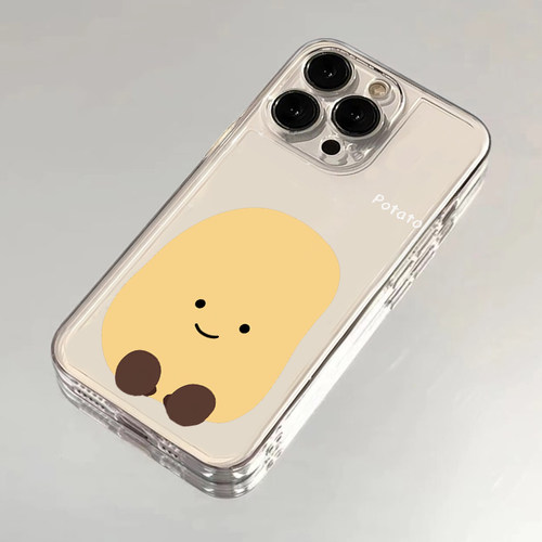 趣味土豆插画全包透明手机壳防摔