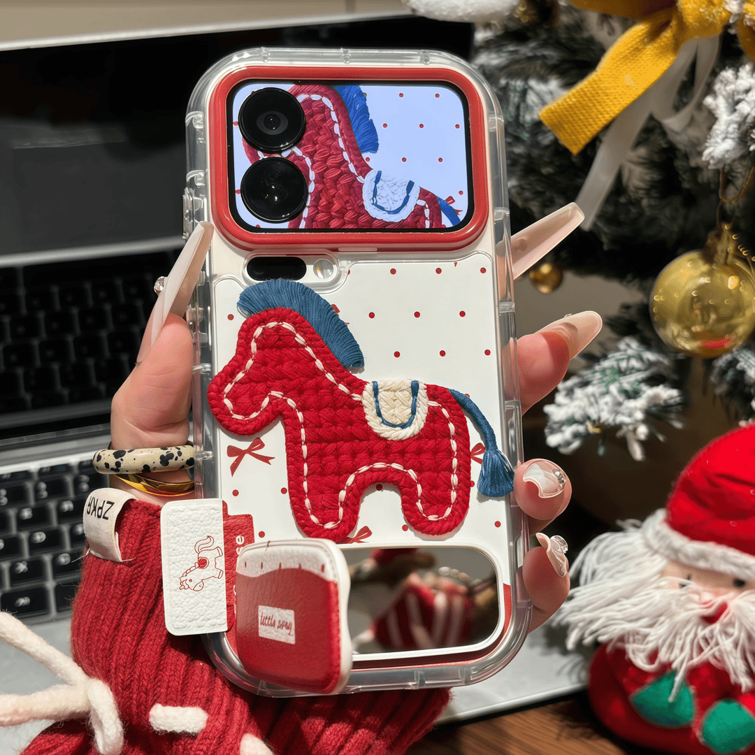 创意新年款小马支架手机壳防摔