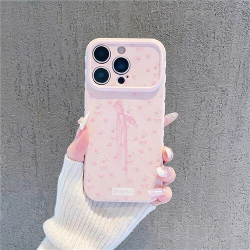 碎花蝴蝶结适用苹果16promax手机壳iPhone15华为p80时尚OPPOfindx9红米K80温柔14/13vivos50小米17pro荣耀500