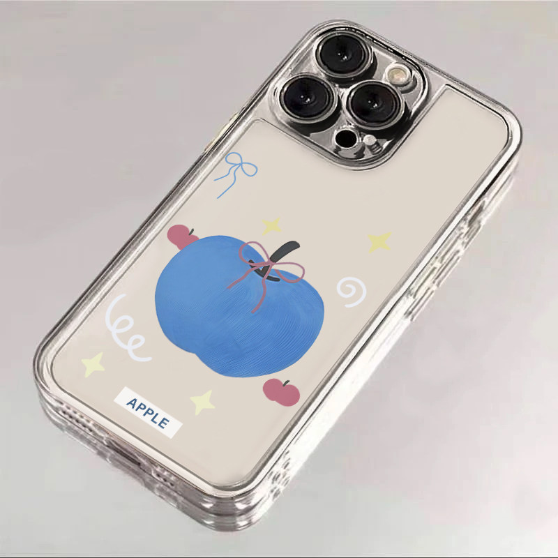 丝带蓝苹果适用iphone16promax手机壳苹果15透明14华为mate80小众vivo30小米17防摔oppo软壳13红米k80荣耀400
