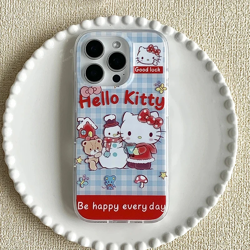 冬日雪人凯蒂猫插画手机壳防摔