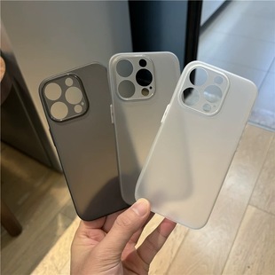 钛原灰磨砂适用iphone15手机壳16pro轻薄苹果13保护套14pro硅胶15promax全包镜头11透明男女12简约防摔防指纹