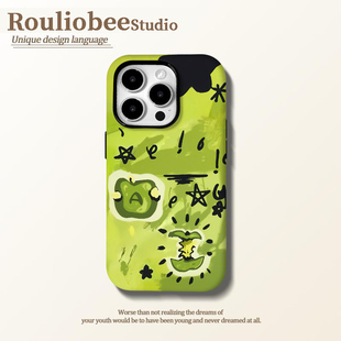 青苹果心适用16pro手机壳iphone15promax个性 p70菲林二合一vivo小米14红米k80荣耀oppo创意 13华为mate60新款