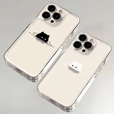 可爱猫猫适用iPhone16promax手机壳14苹果13透明12华为mate70情侣卡通vivox200小米15防摔oppo软红米k80荣耀