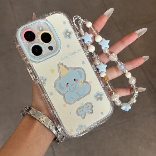 小象手链适用苹果15promax手机壳iphone16pro泡芙羽纱12/11华为mate70新款卡通vivos19小米14红米k80荣耀oppo