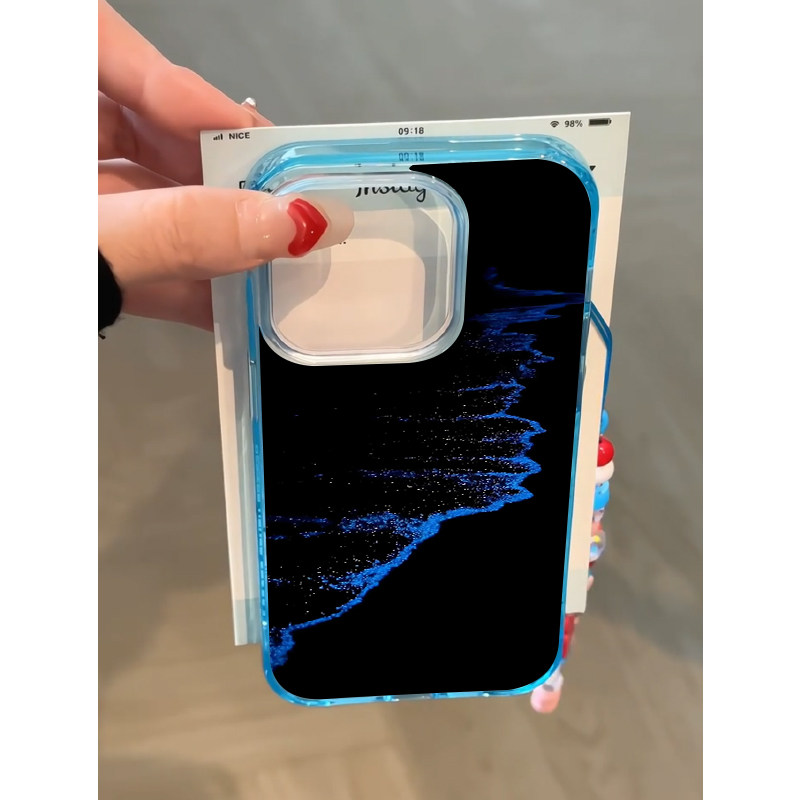 蓝色海浪适用苹果16promax手机壳iphone14pro新款13高级感12小众11保护套15promax全包防摔x硅胶xr软壳xsmax