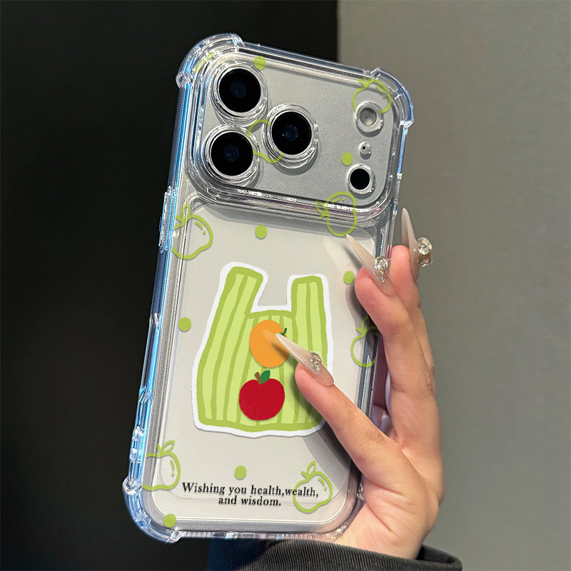 购物袋水果适用iPhone17promax手机壳苹果16pro创意华为mate70新款小米15荣耀300vivo四角防摔oppo红米note14