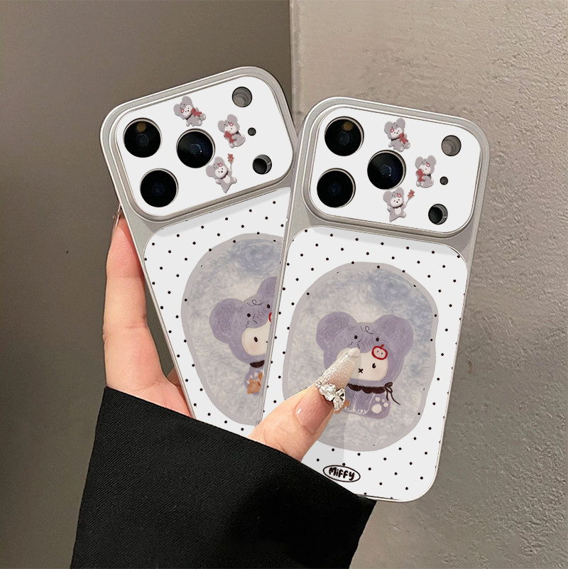 考拉头套小兔适用苹果16promax手机壳iPhone18pro华为Pura70小米17pro荣耀500电镀OPPOfindx8红米k90VIVOs50