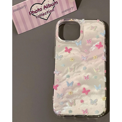 梦幻唯美彩色蝴蝶手机壳渐变套