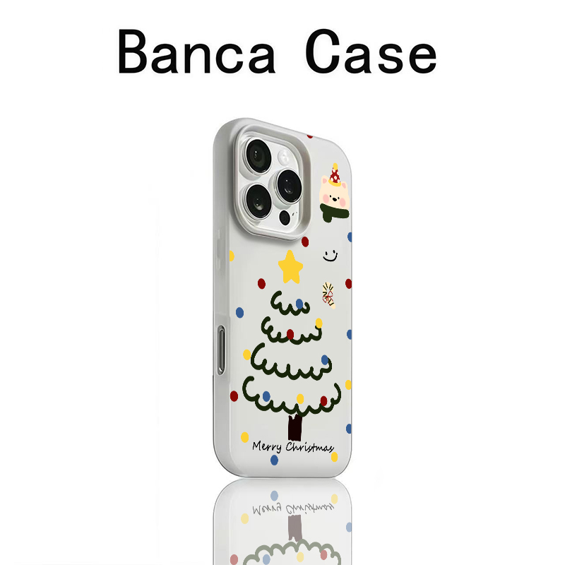 狗狗圣诞树适用苹果16promax手机壳iphone14pro新款13卡通12日韩可爱11保护套15promax防摔17pro肤感果冻壳15