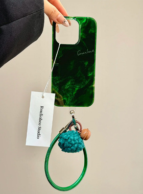 小众绿色铃铛适用苹果15promax手机壳iphone16pro复古12华为mate60新款vivos19小米14红米note13荣耀oppok70