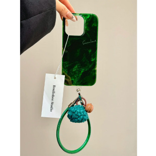 小众绿色铃铛适用苹果15promax手机壳iphone16pro复古12华为mate60新款vivos19小米14红米note13荣耀oppok70