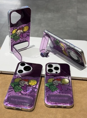 睡觉女孩适用16promax手机壳iphone15pro个性12华为mate60新款p70支架vivo小米15红米note14荣耀oppok80甜酷