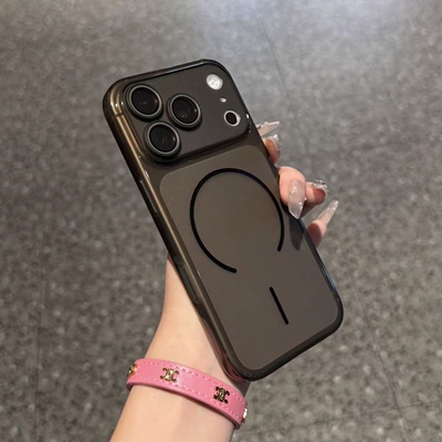 超薄秒变大视窗适用苹果17promax经典黑磁吸手机壳iphone14promax创意13pro带镜头膜15pro防摔套16ProMax纯色