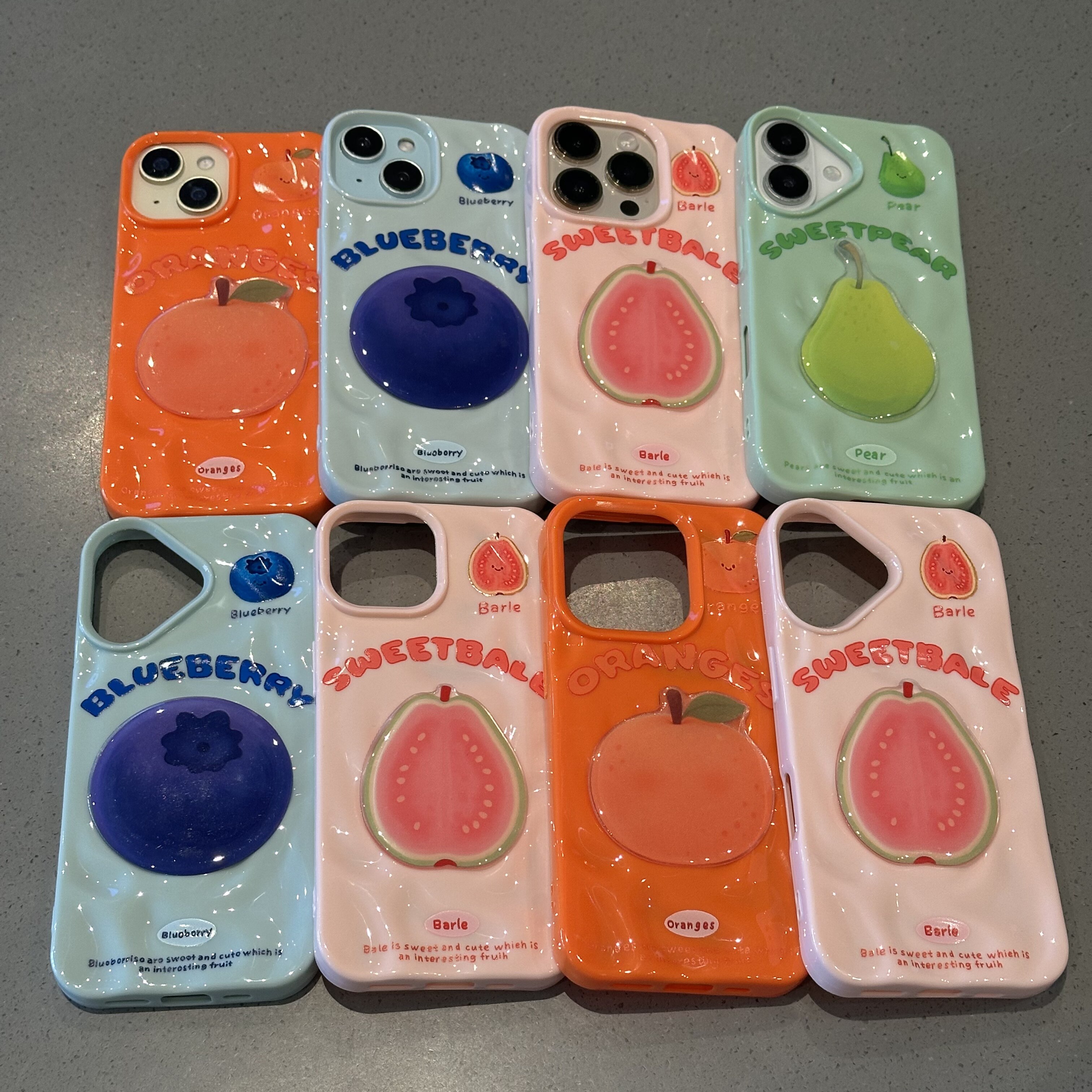 趣味水果贴片适用苹果16promax手机壳iphone14pro新款13创意12日韩11保护套15promax全包防摔15plus褶皱软壳
