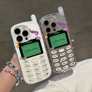 来电大哥大电话机适用苹果16promax手机壳iphone14pro新款13韩系12创意11保护套15promax防摔15plus网红软壳