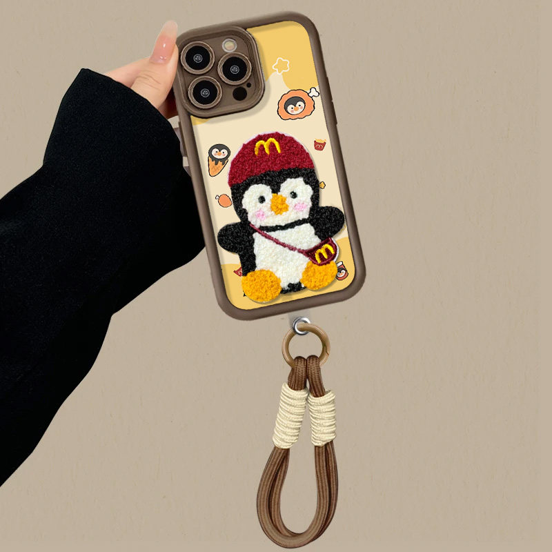 M记企鹅适用苹果16promax手机壳iphone15新款13华为mate60荣耀200腕带Reno12挂绳VIVOS19小米14OPPO美拉德11