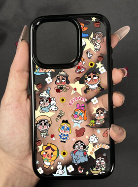 满屏搞怪哭娃适用苹果16promax手机壳iphone14pro新款13卡通12日韩可爱1保护套17promax防摔15plus透明亚克力