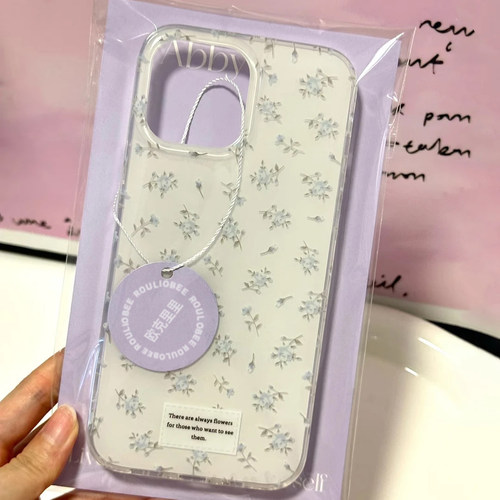 ins蓝碎花适用iPhone17pro手机壳13苹果15promax文艺12女11华为p70新款16清新vivox200小米14红米k80荣耀oppo