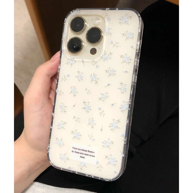 韩系ins满屏蓝色小碎花手机壳