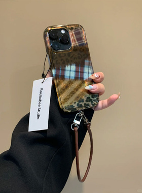 撞色拼接适用苹果15promax手机壳iphone16pro挂绳12华为mate60新款pura70/vivo小米14红米note13荣耀oppok70