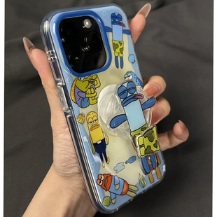 比奇堡路人鱼适用iPhone16promax手机壳13苹果15pro可爱12女11华为mate70新款支架vivo小米14红米荣耀oppo潮