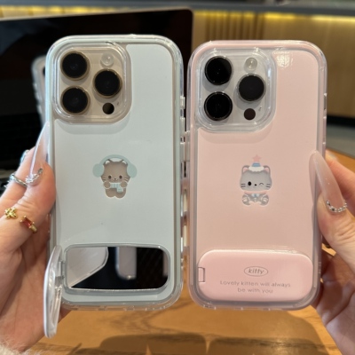 镂空小猫咪适用iPhone16pro手机壳13苹果15promax可爱12华为p70荣耀300撞色大孔vivooppo小米17pro红米note14