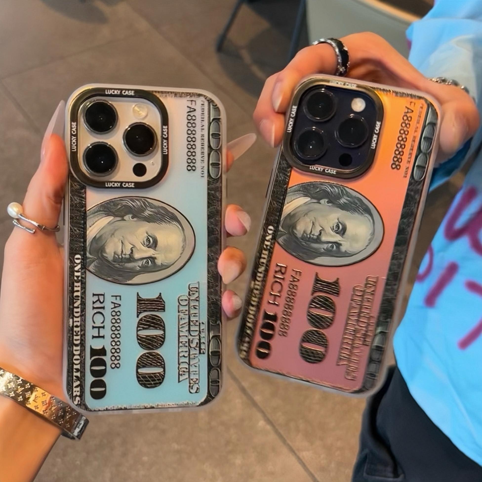 镭射美钞适用苹果16promax手机壳iphone14pro新款13小众12创意个性11保护套15promax全包防摔15plus渐变硬壳
