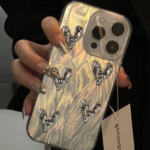 立体爱心适用苹果15promax手机壳iphone13新款16pro荣耀90可爱oppo华为mate60pro保护套vivo小米14红米note13