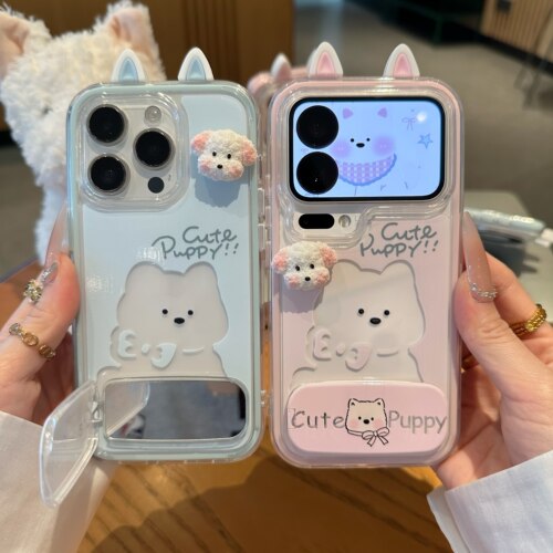 cute小狗适用iPhone16pro手机壳13苹果15promax贴件12华为p80荣耀500支架vivos30oppo小米17promax红米note14