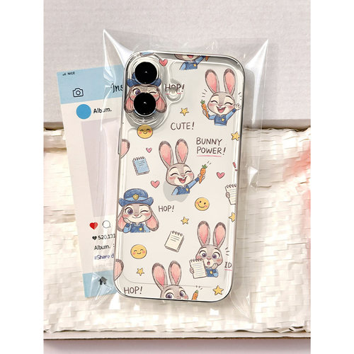 朱迪萌力出警适用iphone16promax手机壳15p苹果17透明13华为mate70pro创意vivo小米14防摔oppo红米k80荣耀90