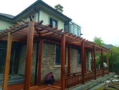 防腐木葡萄架庭院凉亭户外碳化木长廊爬藤花架遮阳花园廊架菠萝木