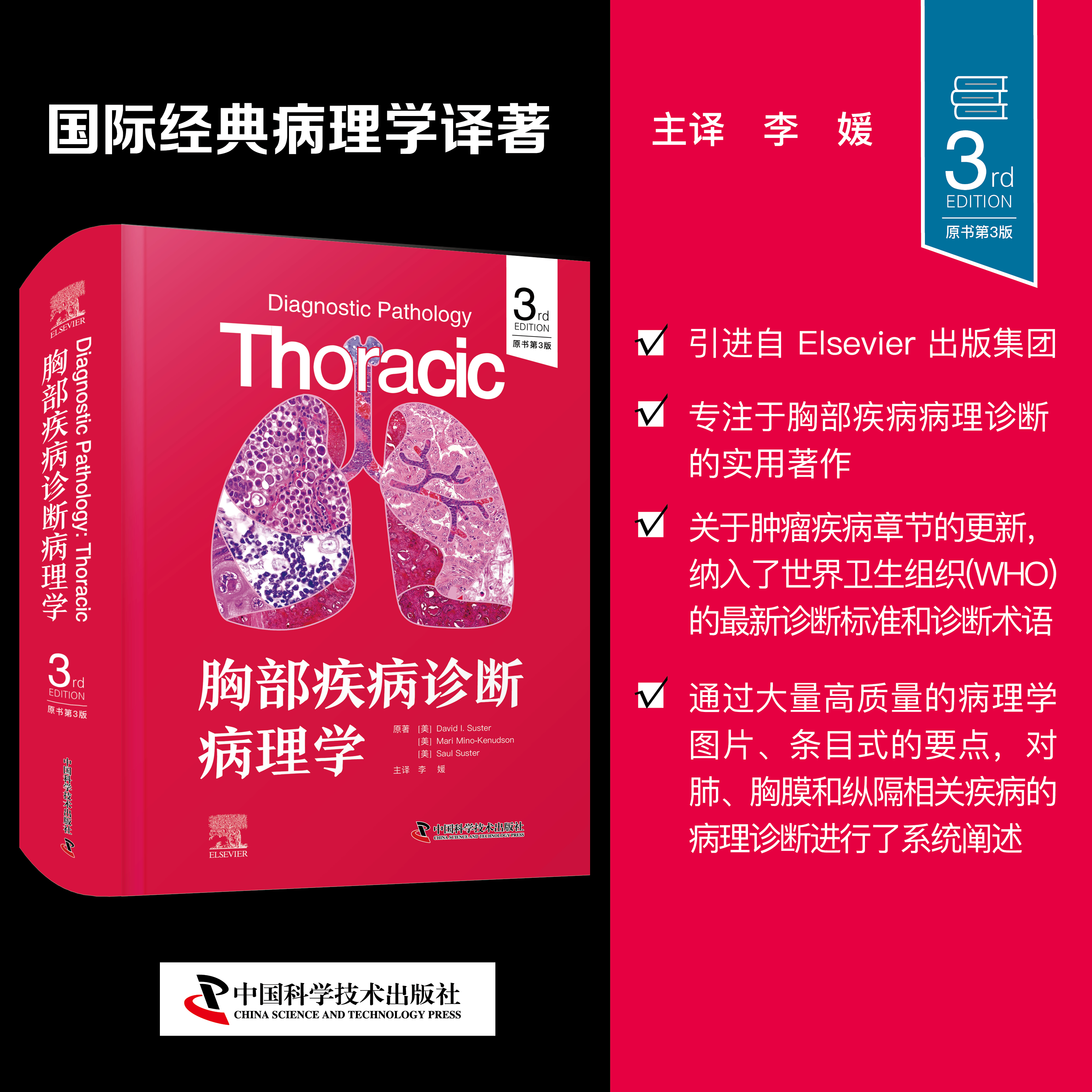 胸部疾病诊断病理学（原书第3版）专注于胸部疾病病理诊断的实用著作 适合各级病理科医生在日常诊断工作中查阅参考