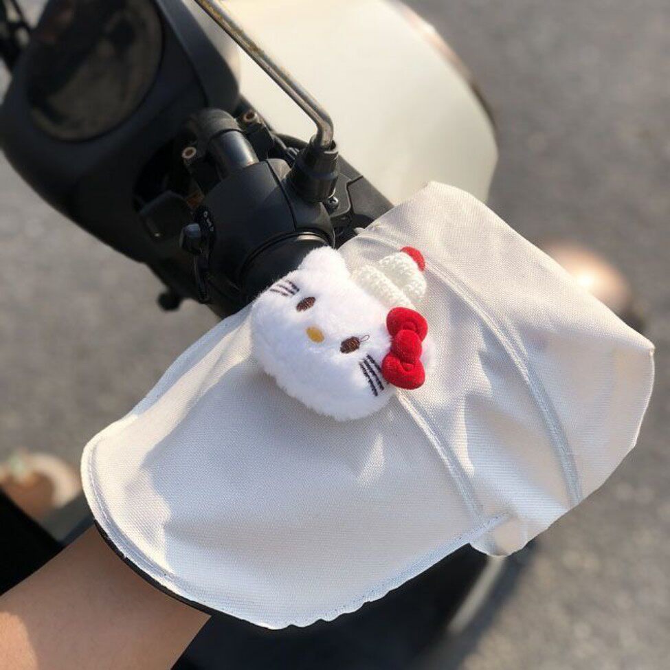 KT夏季骑车电瓶车电动车遮阳防晒手套防水透气摩托车挡风手把可爱