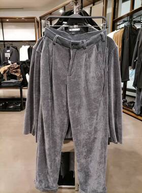 ZA  XIONG秋季新款男装 宽松阔腿灯芯绒中高腰休闲裤 08288641801