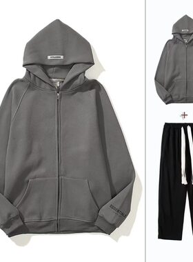 开衫卫衣套装男士春秋新款连帽棒球服外套青少年学生帅气搭配一套