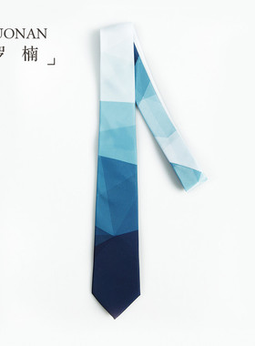 领带格子渐变原创印花商务休闲