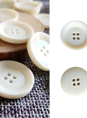 乳白色天然真牛骨斜边四眼扣 时尚羊绒毛衣呢子西装外套纽扣扣子