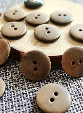 做旧火烧焦黄色牛角面包两眼扣美式复古工装外套马甲纽扣