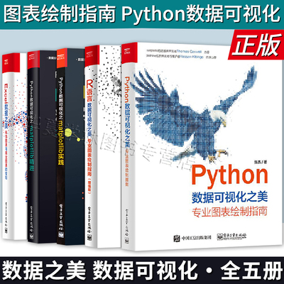 正版数据之美数据可视化全五册 图表绘制指南Python数据可视化matplotlib实践精进R语言数据可视化之美图表绘制指南之美科学图表