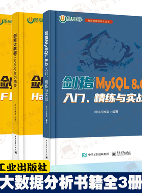 大数据分析书籍全三册 剑指MySQL 8.0入门精练与实战+剑指大数据 Hadoop学习精要+剑指大数据 Flink学习精要 数据分析数据库