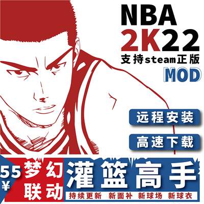 NBA2K22灌篮高手mod新版面补名单大补球场动漫联动整合