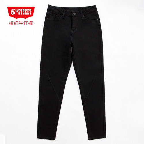 第五街5th street女装中腰修身简约时尚小脚牛仔裤115386-213M0