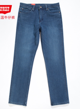 第五街5th street男装加绒加厚保暖修身直筒牛仔裤114892-194M0