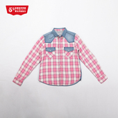 street女装 休闲格子修身 长袖 第五街5th 西部牛仔衬衫 53130324