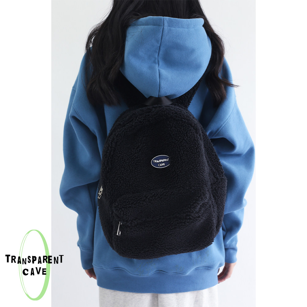 투명 동굴 부드러운 램스울 배낭 4가지 색상 모피 백팩으로 돌려보내세요