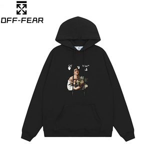 宽松长袖 潮流男女上衣WHITE休闲款 斑马线箭头卫衣 OFF春秋冬季 正品