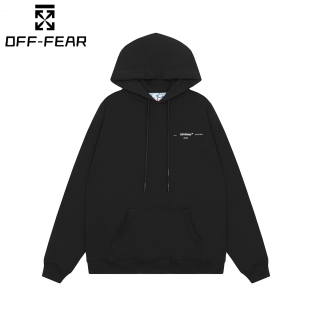 长袖 潮流百搭连帽卫衣WHITE男女秋冬休闲宽松大码 OFF春秋冬季 正品