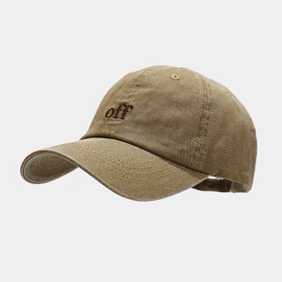 OFF WHITE棒球帽男女水洗复古字母潮流弯檐鸭舌帽街头嘻哈帽子
