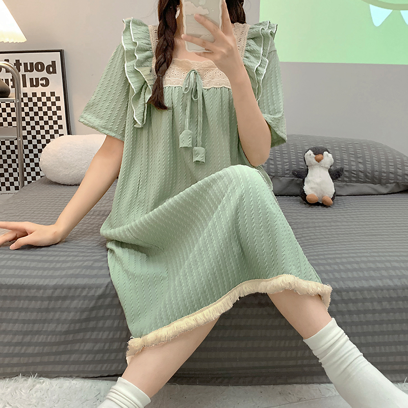 夏季甜美公主风短袖睡裙